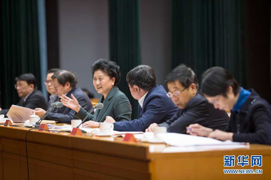 1月16日，中共中央政治局委員、國務院副總理劉延東在北京出席“加強和改進新形勢下高校思想政治工作專題研討班”開班式。 新華社記者崔新鈺 攝