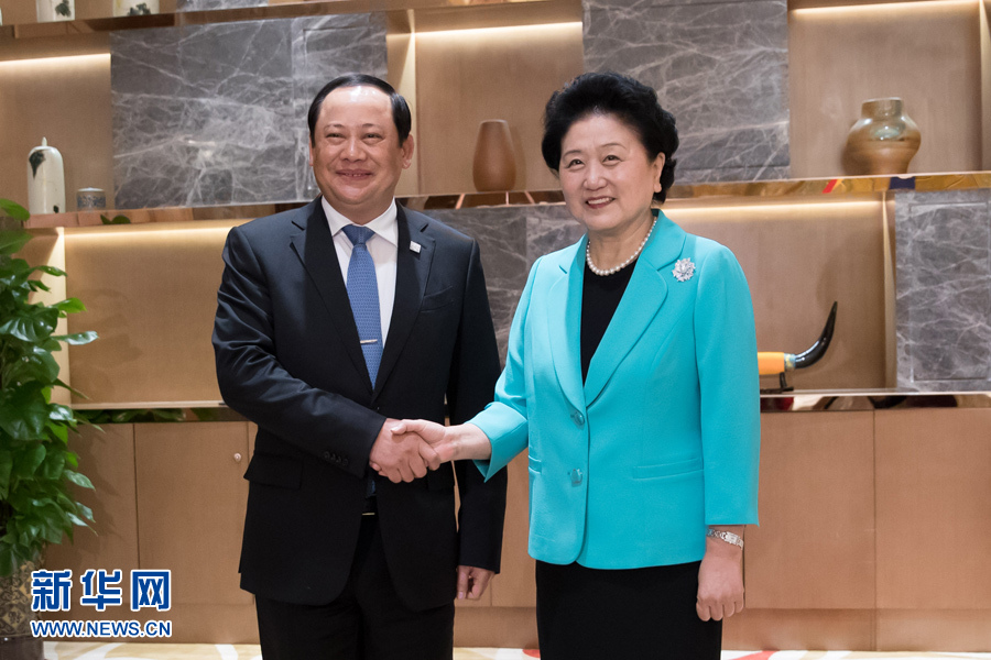 7月28日，國務院副總理劉延東在貴陽會見來華出席第十屆中國－東盟教育交流周的老撾副總理宋賽。 新華社記者劉續(xù)攝