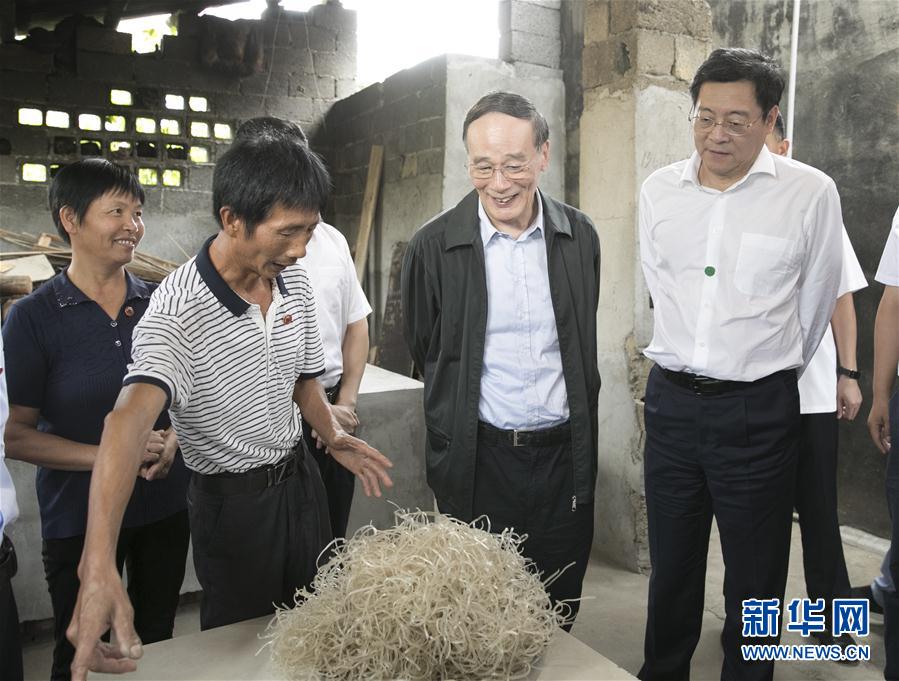 9月3日至5日，中共中央政治局常委、中央紀(jì)委書(shū)記、中央巡視工作領(lǐng)導(dǎo)小組組長(zhǎng)王岐山在湖南省調(diào)研并主持召開(kāi)巡察工作座談會(huì)。這是9月4日，王岐山在瀏陽(yáng)市官橋鎮(zhèn)石灰嘴村貧困戶(hù)家中了解脫貧情況。新華社記者 王曄 攝

