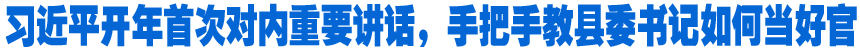 習近平開年首次對內(nèi)重要講話，手把手教縣委書記如何當好官