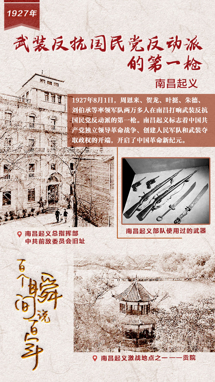 1927，武裝反抗國(guó)民黨反動(dòng)派的第一槍
