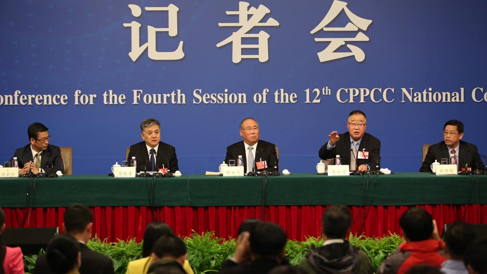 解振華、秦大河、吳曉青、胡存智、白巖松答記者問