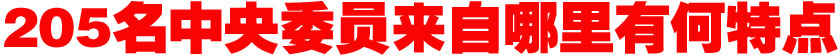 205名中央委員來(lái)自哪里？有何特點(diǎn)？