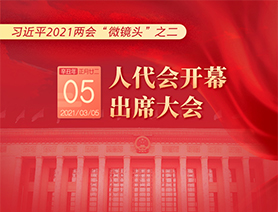 習(xí)近平2021兩會(huì)“微鏡頭”之二：3月5日 人代會(huì)開幕，出席大會(huì)