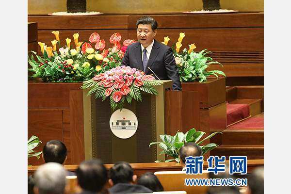 11月6日，中共中央總書記、國家主席習(xí)近平在越南國會發(fā)表題為《共同譜寫中越友好新篇章》的重要演講。 新華社記者 龐興雷 攝