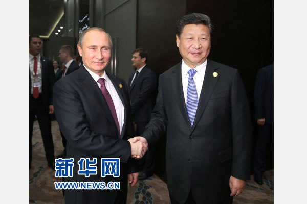 11月15日，國家主席習近平在土耳其安塔利亞會見俄羅斯總統(tǒng)普京。 新華社記者馬占成攝
