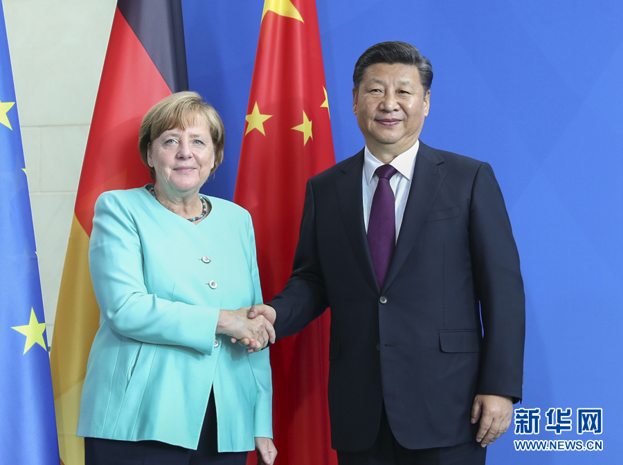 7月5日，國家主席習(xí)近平在柏林同德國總理默克爾舉行會談。新華社記者謝環(huán)馳攝